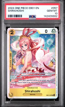 2024 ONE PIECE EB01-EXTRA BOOSTER MEMORIAL COLLECTION #057 SHIRAHOSHI PSA 10 - Image 1