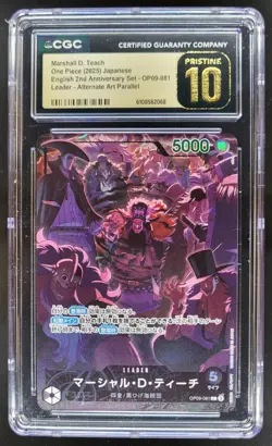 2025 ONE PIECE CCG JPN MARSHALL D. TEACH ALT ART OP09-081 CGC 10 PRISTINE A PT - Image 1