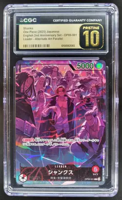 2025 ONE PIECE CCG JAPANESE SHANKS SUPER RARE OP09-004 CGC 10 PRISTINE A PT - Image 1