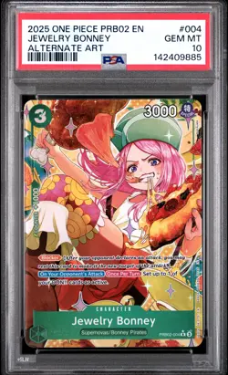 2025 ONE PIECE PRB02-PREMIUM BOOSTER ALTERNATE ART #004 JEWELRY BONNEY PSA 10 - Image 1