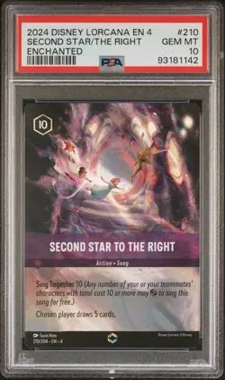 2024 DISNEY LORCANA URSULA'S RETURN ENCHANTED SECOND STAR TO THE RIGHT PSA 10 - Image 1