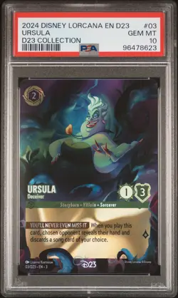 2024 DISNEY LORCANA D23 EXPO PROMO D23 COLLECTION #03 URSULA - DECEIVER PSA 10 - Image 1