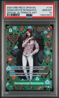 2024 ONE PIECE OP09-EMPERORS IN THE NEW WORLD #119 DONQUIXOTE ROSINANTE PSA 10 - Image 1