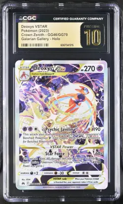 Pokemon Deoxys VSTAR Crown Zenith Full Art #GG46 CGC 10 Pristine - Image 1