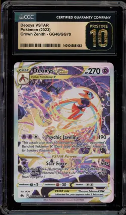 Pokemon Deoxys VSTAR Crown Zenith Full Art #GG46 CGC 10 Pristine - Image 1
