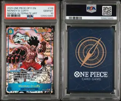 2025 ONE PIECE OP11-118 MONKEY D LUFFY MANGA ALT ART English PSA 10 GEM MINT - Image 3