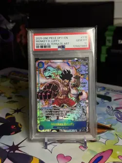 2025 ONE PIECE OP11-118 MONKEY D LUFFY MANGA ALT ART English PSA 10 GEM MINT - Image 4