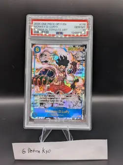 2025 ONE PIECE OP11-118 MONKEY D LUFFY MANGA ALT ART English PSA 10 GEM MINT - Image 1