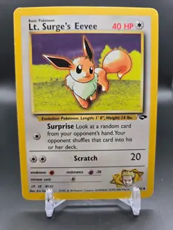 Pokemon TCG Lt. Surge's Eevee 51/132 Gym Challenge Regular LP/NM Vintage - Image 1