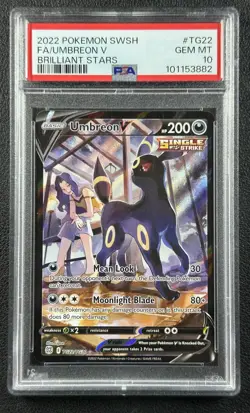 FA UMBREON V PSA 10 2022 POKEMON SWORD & SHIELD BRILLIANT STARS #TG22/TG30 3882 - Image 1