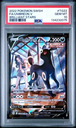 2022 Pokemon Brilliant Stars Umbreon V FA #TG22/TG30 PSA 10 - Image 1