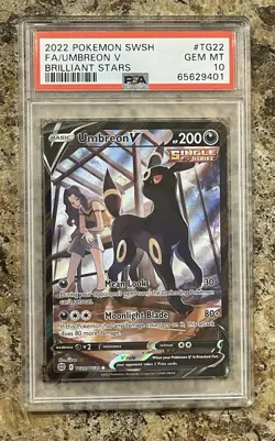 2022 Pokemon Brilliant Stars Umbreon V FA #TG22/TG30 PSA 10 - Image 3