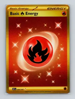 Basic Fire Energy 230 2023 Pokemon Obsidian Flames Hyper Rare Card NM - Image 1