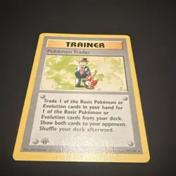 Pokemon Trader 1st Edition Base Set (Shadowless) Trainer Rare 77/102 TCG Card - Image 1