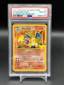 PSA 10 GEM MINT Charizard Celebrations Classic Collection Pokemon Card 4/102 - Image 1