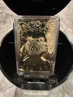 1999 Pokemon 23K Gold Plated Poliwhirl Trading Card w/ COA & Pokeball in Box - Image 2