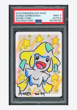 Pokemon PSA 9 AUTO 8 Spare Card Jirachi Agnes Garbowska 2019 Old Maid Japanese - Image 1