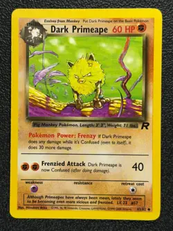 Dark Primeape 43/82 Base Set Series Team Rocket Uncommon Stage 1 Pokemon Card NM - Image 1