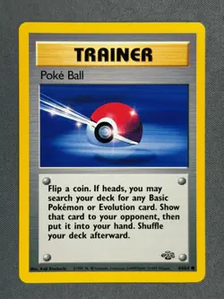 Poke Ball 64/64 Base Set Series Jungle Common Pokemon TRAINER Card WOTC 1999 NM - Image 1