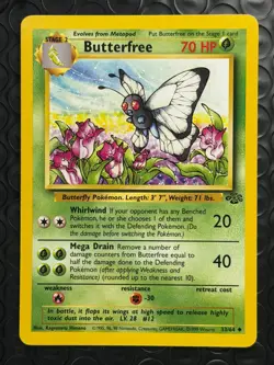 Butterfree 33/64 Base Set Series Jungle UNCOMMON 1999 Pokemon TCG Card WOTC LP - Image 1