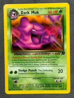 DARK MUK 41/82 Base Set Series Team Rocket Uncommon Stage 1 Pokemon Card 2000 NM - Image 1