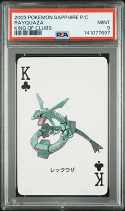 2003 POKEMON SAPPHIRE VERSION PLAYING CARDS KING OF CLUBS RAYQUAZA PSA 9 - Image 1