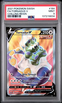 2021 POKEMON SWORD & SHIELD CHILLING REIGN #184 FULL ART/TORNADUS V PSA 9 - Image 1