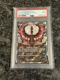 PSA 9 Galarian Moltres V 177/198 Pokemon Sword Shield Chilling Reign Alt Art - Image 1