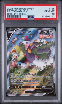 Tornadus V (Alternate Full Art) 185/198 Sword & Shield - Chilling Reign PSA 10 - Image 1