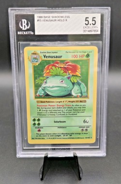 Pokemon 1999 Venusaur 15/102 Base Set Shadowless Holo BGS PSA CGC 5.5 - Image 1