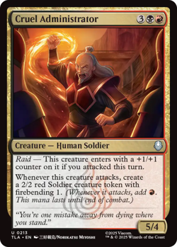 1x Cruel Administrator - Foil MTG Avatar: The Last Airbender NM Magic Foil - Image 1