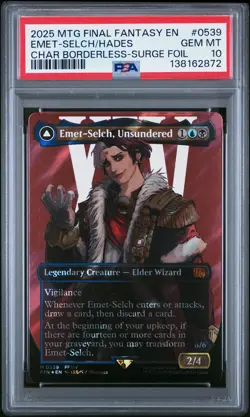 2025 MTG FINAL FANTASY EMET-SELCH UNSUNDERED/HADES, SORCERER OF ELD PSA 10 - Image 1
