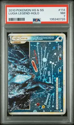 2010 POKEMON HEARTGOLD & SOULSILVER #114 LUGIA LEGEND-HOLO PSA 7 - Image 1
