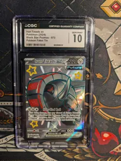 Pokemon Iron Treads Ex 073 2024 Black Star Promo Paldean Fates CGC 10 Gem Mint - Image 1