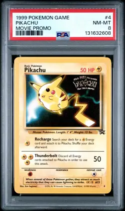 1999 POKEMON GAME MOVIE PROMO #4 PIKACHU PSA 8 - Image 1