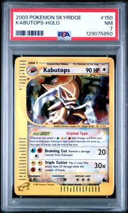 2003 POKEMON SKYRIDGE #150 KABUTOPS-HOLO PSA 7 - Image 1