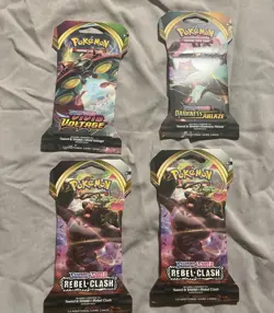 4 Sleeved English Pokemon Booster packs sealed - Image 1