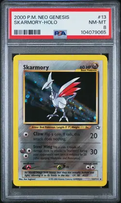 2000 POKEMON NEO GENESIS #13 SKARMORY-HOLO PSA 8 - Image 1