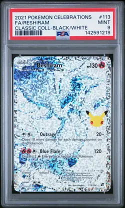 2021 POKEMON CELEBRATIONS CLASSIC COLLECTION #113 FULL ART/RESHIRAM PSA 9 - Image 1