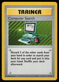 Computer Search 71/102 Rare Shadowless Base Set Pokemon - Image 1