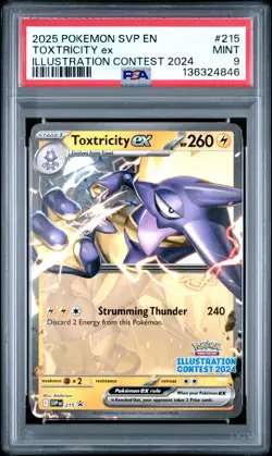 2025 POKEMON SVP EN-SV ILLUSTRATION CONTEST PROMO #215 TOXTRICITY EX PSA 9 - Image 1