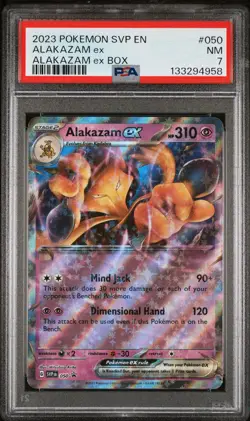 2023 POKEMON SVP EN-SV BLACK STAR PROMO ALAKAZAM EX BOX #050 ALAKAZAM EX PSA 7 - Image 1