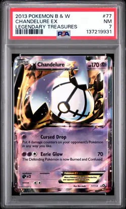 2013 POKEMON B&W LEGEND TREASURES #77 CHANDELURE EX PSA 7 - Image 1