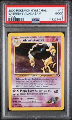 2000 POKEMON GYM CHALLENGE HOLO #16 SABRINA'S ALAKAZAM PSA 2 - Image 1