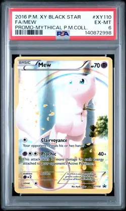 2016 POKEMON XY BLACK STAR PROMO MYTHICAL POKEMON COLL #XY110 FULL ART/MEW PSA 6 - Image 1