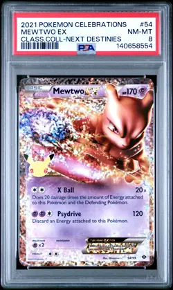 2021 POKEMON CELEBRATIONS CLASSIC COLLECTION #54 MEWTWO EX PSA 8 - Image 1