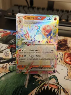 Pokemon TCG Cinderace ex Holo Double Rare SV07: Stellar Crown 028/142 NM - Image 1