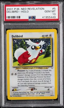 2001 POKEMON NEO REVELATION #5 DELIBIRD-HOLO PSA 10 - Image 1