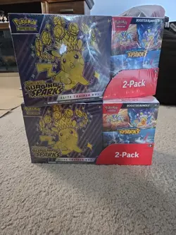Pokemon TCG Scarlet and Violet Surging Sparks ETB & Booster Bundle Costco 2-pack - Image 1