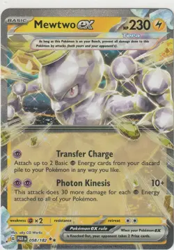Pokemon TCG - Mewtwo ex - 058/182 - SV Paradox Rift - NM/M - Free Shipping - Image 1